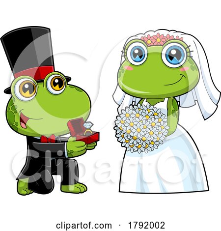 Cartoon Frog Wedding Couple by Hit Toon