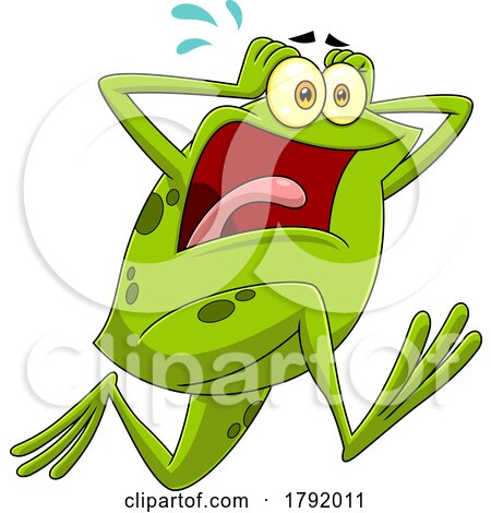Cartoon Frog Screaming and Running by Hit Toon