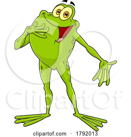 Cartoon Frog Gesturing by Hit Toon