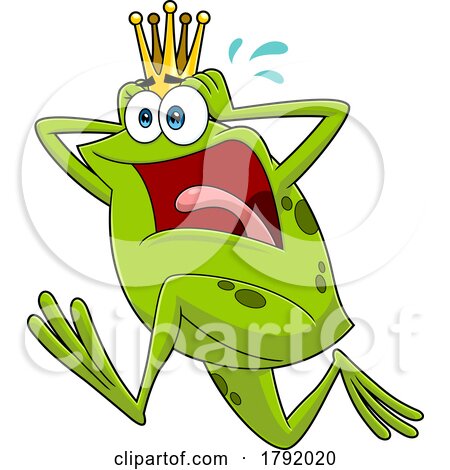 Cartoon Frog Prince or King Running by Hit Toon