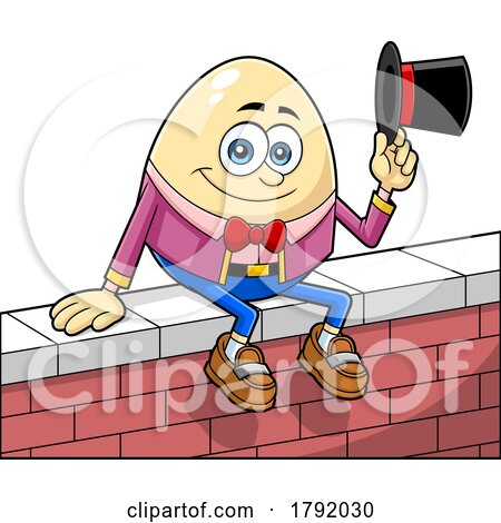 Cartoon Humpty Dumpty Sitting on a Wall by Hit Toon