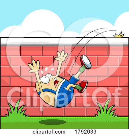 Cartoon Humpty Dumpty Falling off a Wall by Hit Toon