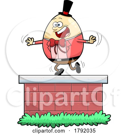 Cartoon Humpty Dumpty on a Wall by Hit Toon