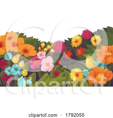 Flowers Border Floral Plants Illustration by AtStockIllustration