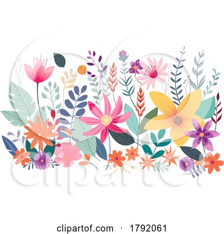 Wild Flower Floral Flowers Abstract Pattern Design by AtStockIllustration