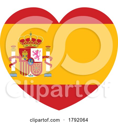 Spain Spanish Flag Heart Concept by AtStockIllustration
