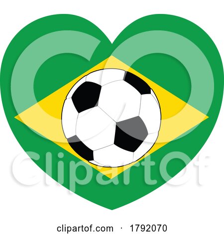 Brazil Brazillian Flag Soccer Football Heart by AtStockIllustration