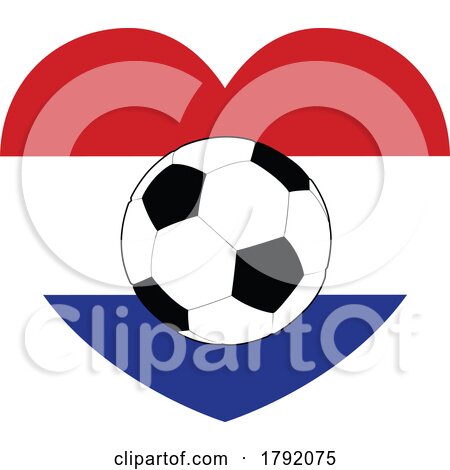 Netherlands Dutch Flag Soccer Football Heart by AtStockIllustration