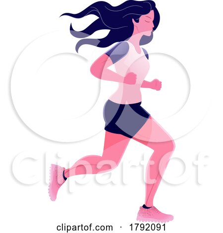 Fitness Exercise Woman Runner Running Jogging by AtStockIllustration