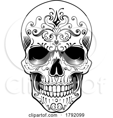 Skull Abstract Pattern Tattoo Design by AtStockIllustration