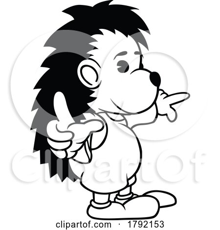 Cartoon Black and White Hedgehog by dero