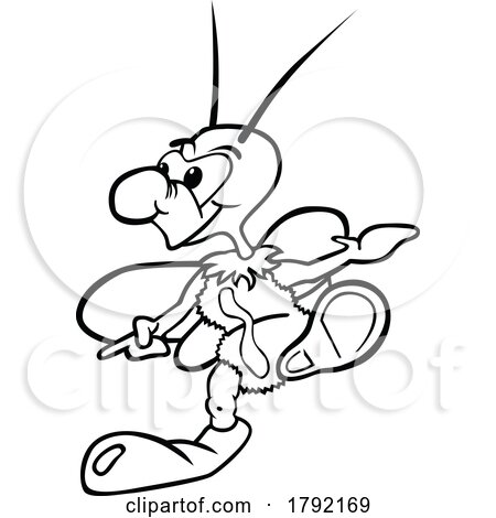 Cartoon Black and White Beetle by dero