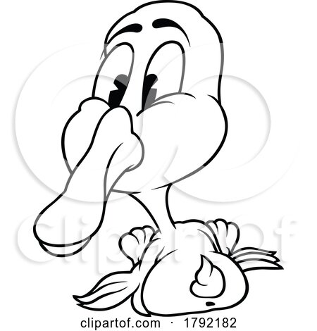 Cartoon Black and White Duck by dero