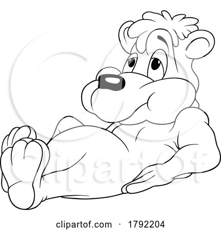 Cartoon Black and White Bear Resting by dero