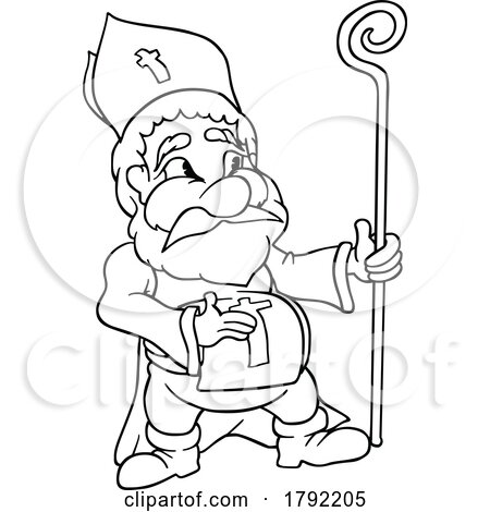 Cartoon Black and White Saint Nicholas by dero