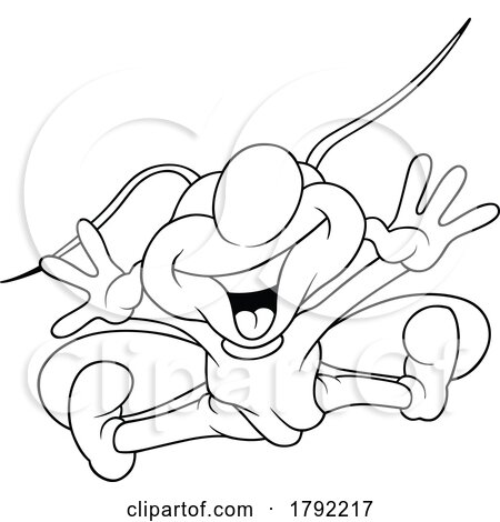 Cartoon Black and White Laughing Beetle by dero