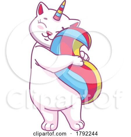 Unicorn Cat Hugging Its Tail by Vector Tradition SM