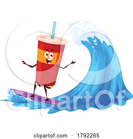 Surfing Soda Mascot by Vector Tradition SM