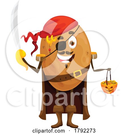 Potato Pirate Mascot by Vector Tradition SM