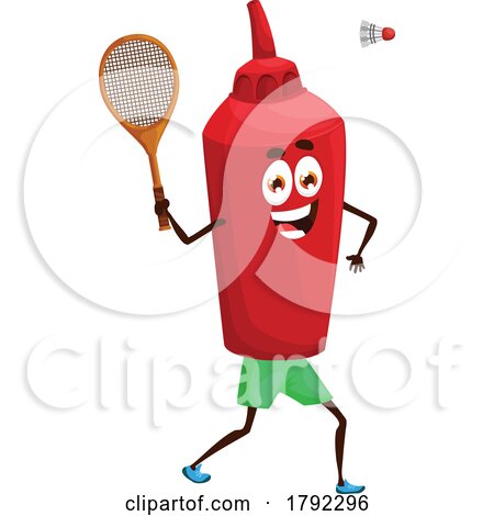 Badminton Ketchup Mascot by Vector Tradition SM