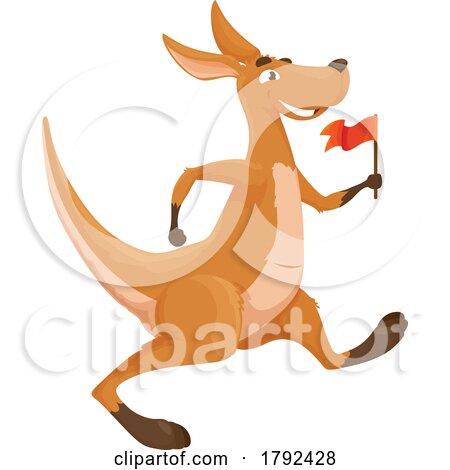 Kangaroo with a Flag by Vector Tradition SM