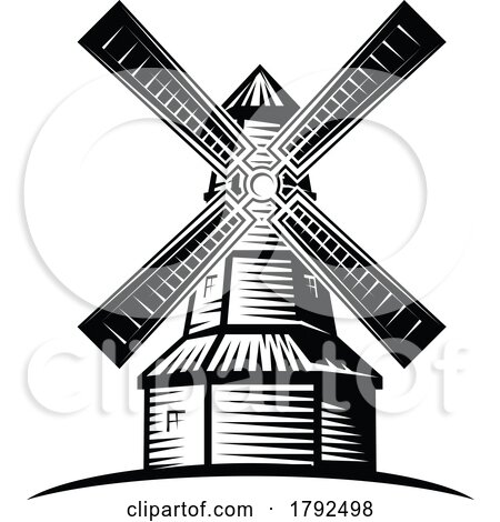 Black and White Windmill by Vector Tradition SM