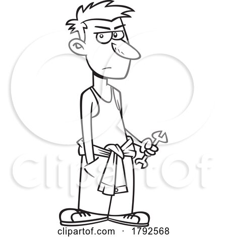 Cartoon Clipart Black and WhiteGreat Gatsby Character George Wilson by toonaday