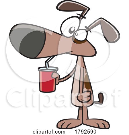 Cartoon Dog Using a Sippy Cup by toonaday