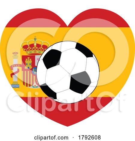 Spain Spanish Flag Soccer Football Heart by AtStockIllustration