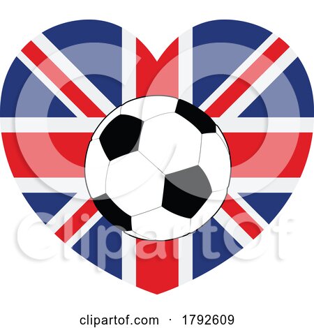 British UK Union Jack Flag Soccer Football Heart by AtStockIllustration