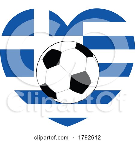 Greek Greece Flag Soccer Football Heart by AtStockIllustration