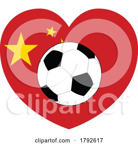 China Chinese Flag Heart Soccer Football Concept by AtStockIllustration