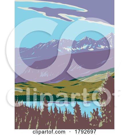 Emerald Lake in Yoho National Park in British Columbia Canada WPA Poster Art by patrimonio