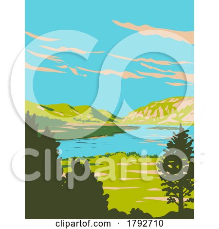 Lough Veagh at Glenveagh National Park in County Donegal Ireland WPA Art Deco Poster by patrimonio