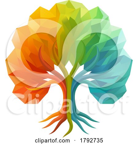 Colorful Rainbow Tree by AtStockIllustration