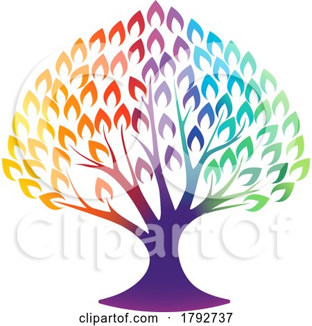 Colorful Rainbow Tree by AtStockIllustration