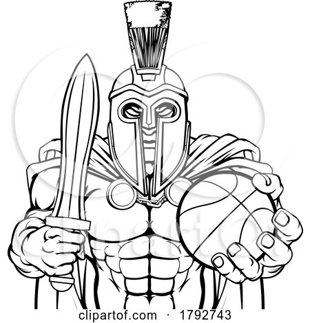 Spartan Trojan Basketball Sports Mascot by AtStockIllustration