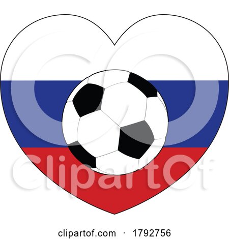 Russia Russian Flag Soccer Football Heart by AtStockIllustration