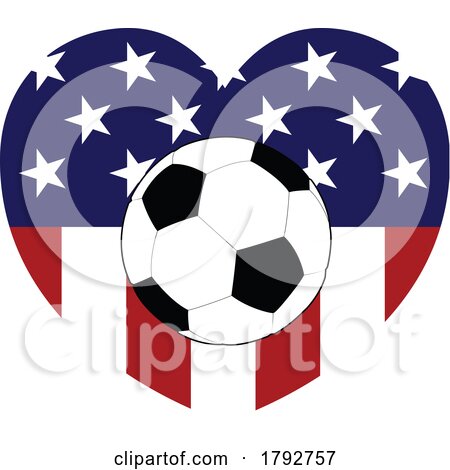 American America Flag Soccer Football Heart by AtStockIllustration