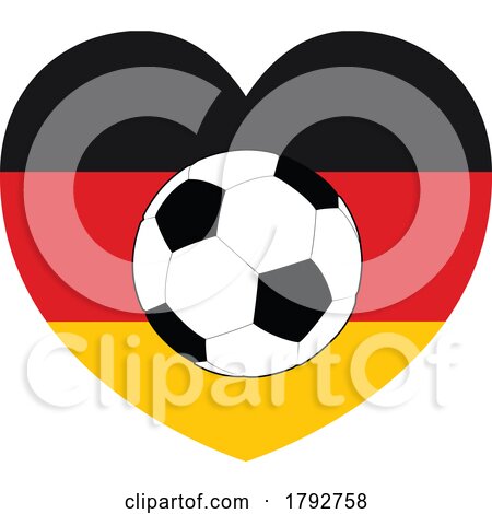 German Germany Flag Soccer Football Heart by AtStockIllustration