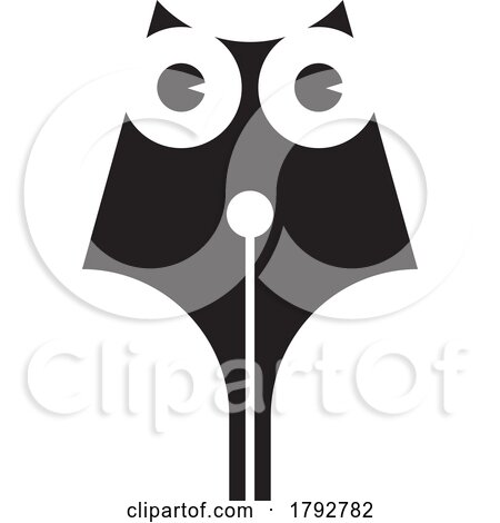 Black and White Owl Faced Pen Nib by Lal Perera