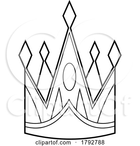 Cartoon Crown in Black and White by Hit Toon