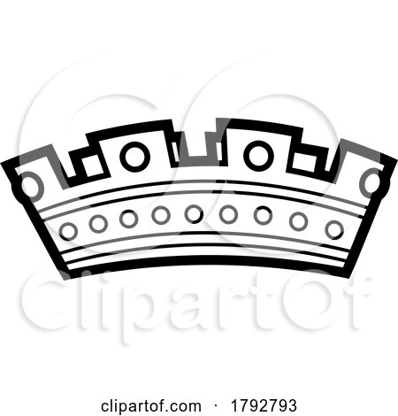 Cartoon Crown in Black and White by Hit Toon