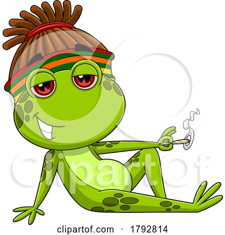 Cartoon Frog Smoking a Doobie by Hit Toon