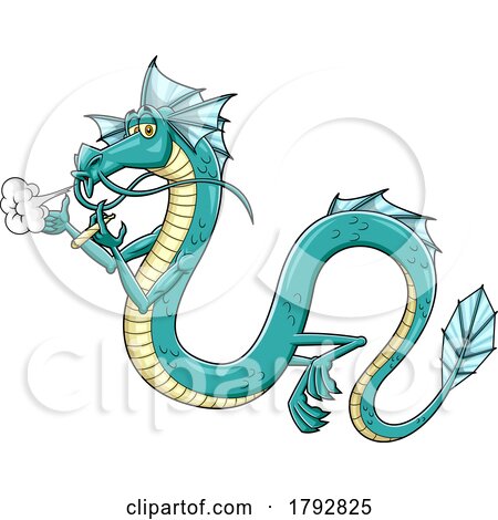 Cartoon Dragon Smoking a Doobie by Hit Toon