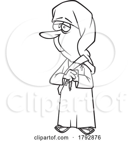 Cartoon Black and White Mother Teresa by toonaday
