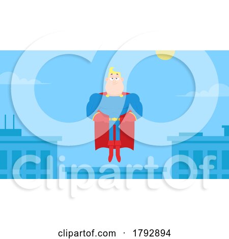 Cartoon Clipart Super Man Flying by Hit Toon