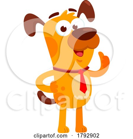 Cartoon Clipart Business Dog Giving a Thumb up by Hit Toon