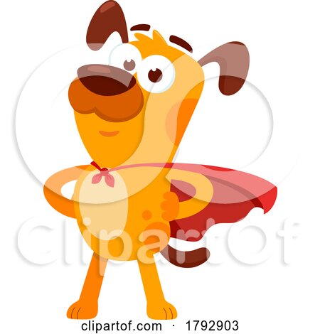 Cartoon Clipart Super Hero Dog in a Cape by Hit Toon