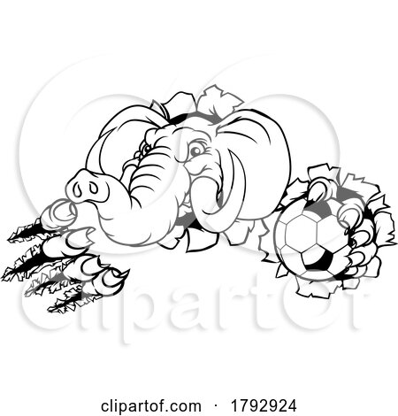 Elephant Soccer Football Ball Sports Mascot by AtStockIllustration
